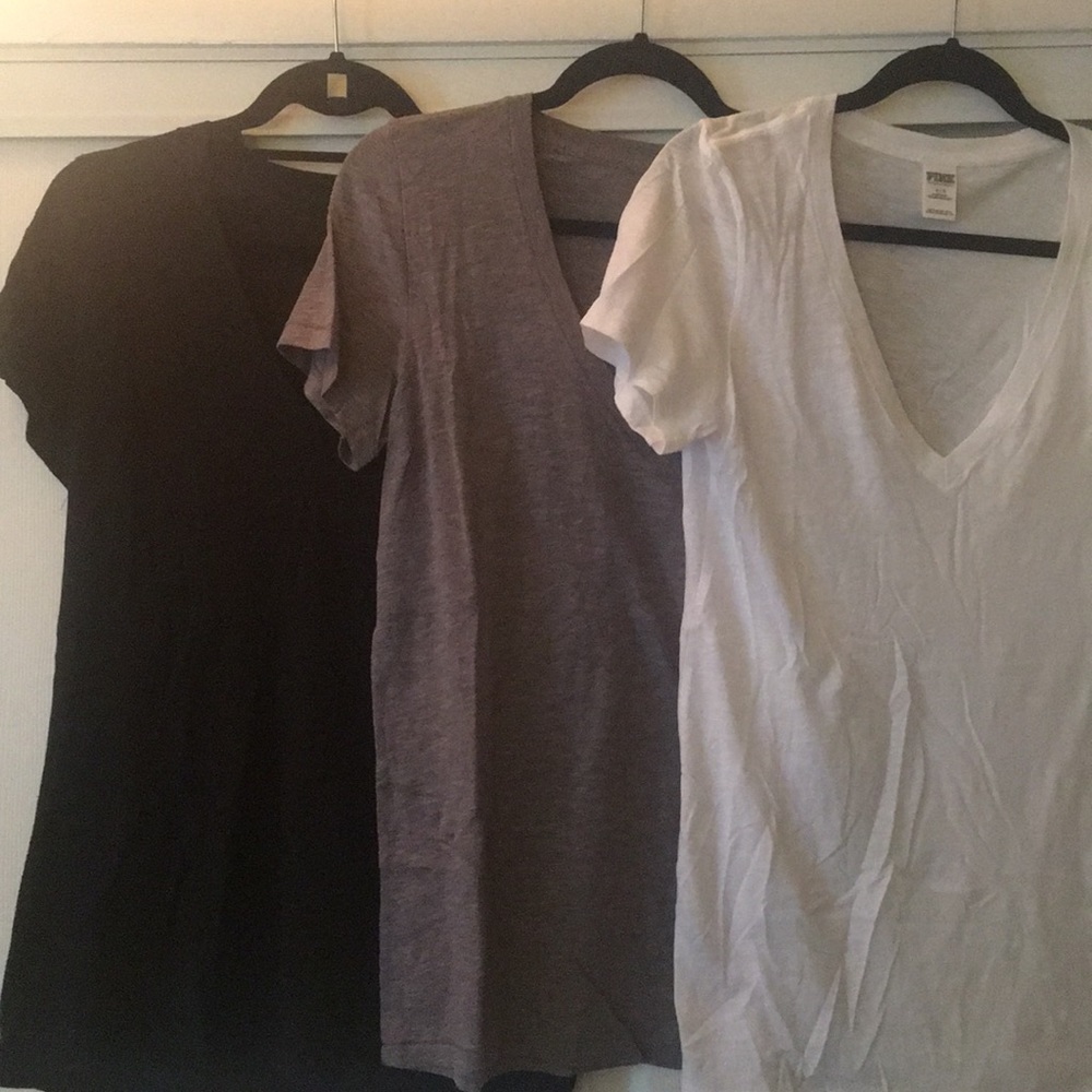 Black, White, Gray Victoria’s Secret V Neck Shirts